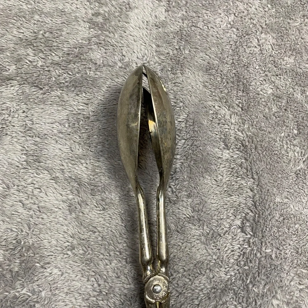 Vintage Silver Plated Pastry Tongs Scissor Serving Utensils Hong Kong